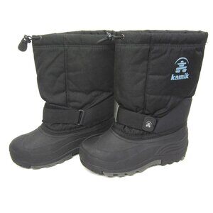 Kamik Youth Size 5 Boys Girls Black Winter Snow Boots VGUC Liners